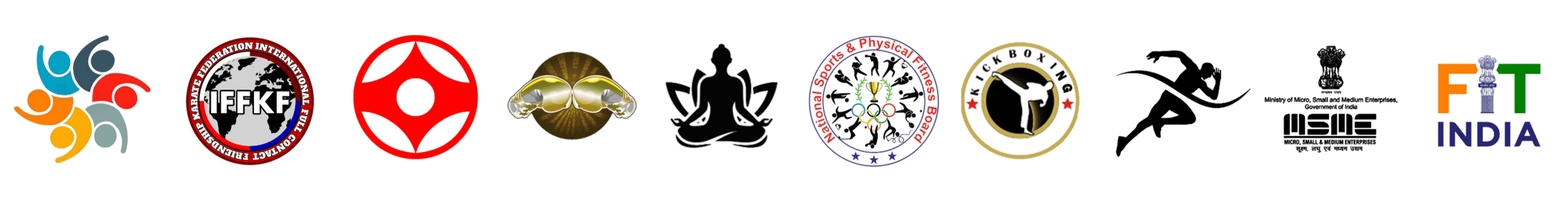 Auralyfe affiliations & partners — IFFKF Kyokushinkai, MSME, Fit India, Yoga Alliance Foundation and more